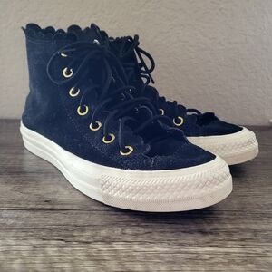 Converse High-Top Sneakers with Scalloped Collar